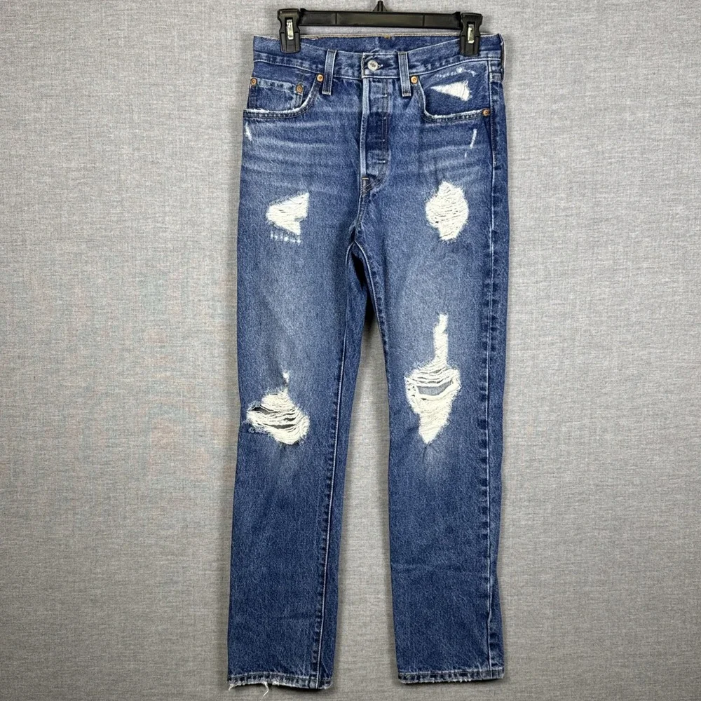 Levi's Blue Straight Leg Women's Jeans - Picture 5 of 9